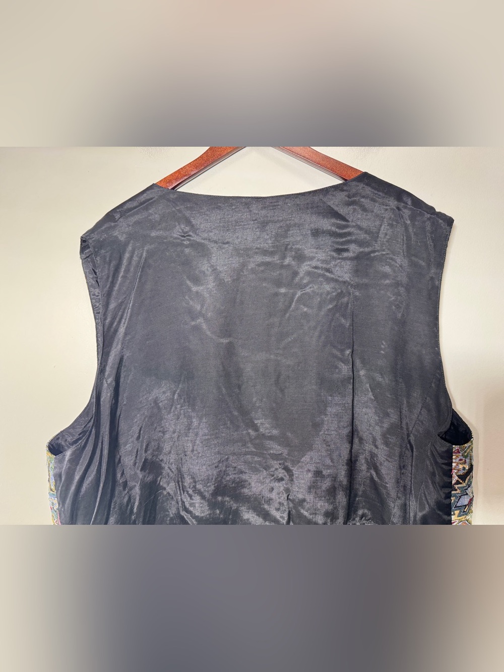 Vintage 1990s Cotton Ginny Tapestry Vest Size 1x - Picture 5 of 11